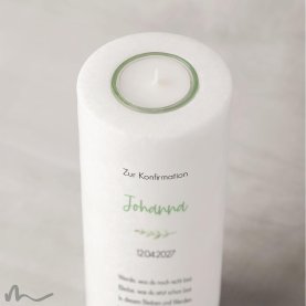 Konfirmationskerze Total Floral Ø8 x 20 cm